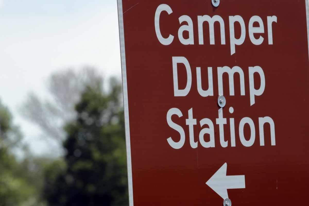 Camper Dump Station sign