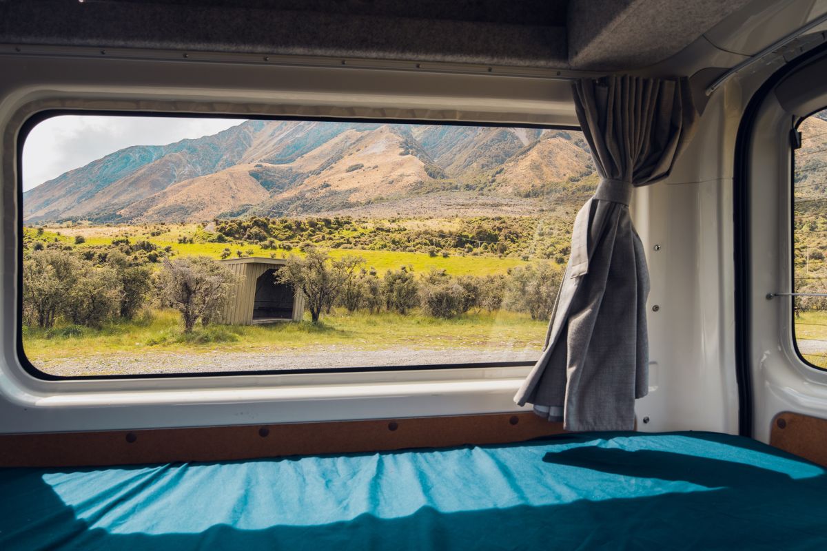 curtain in camper van