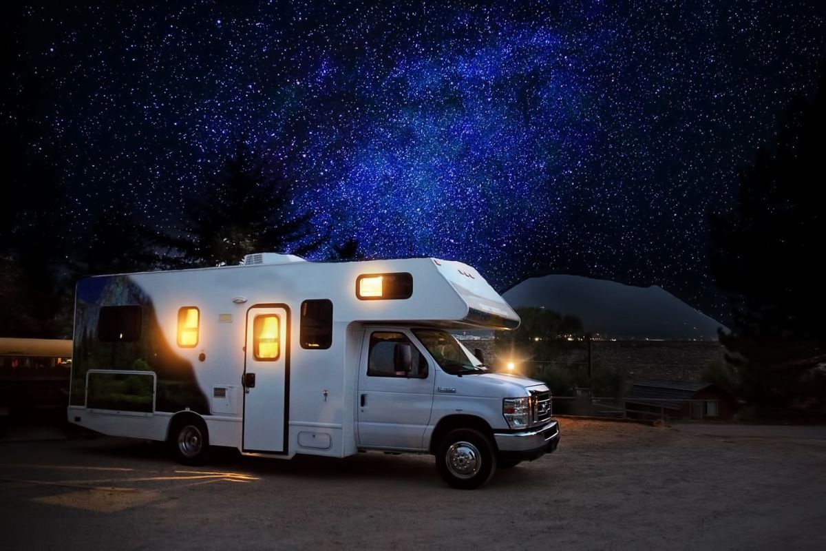 Camper under the stars