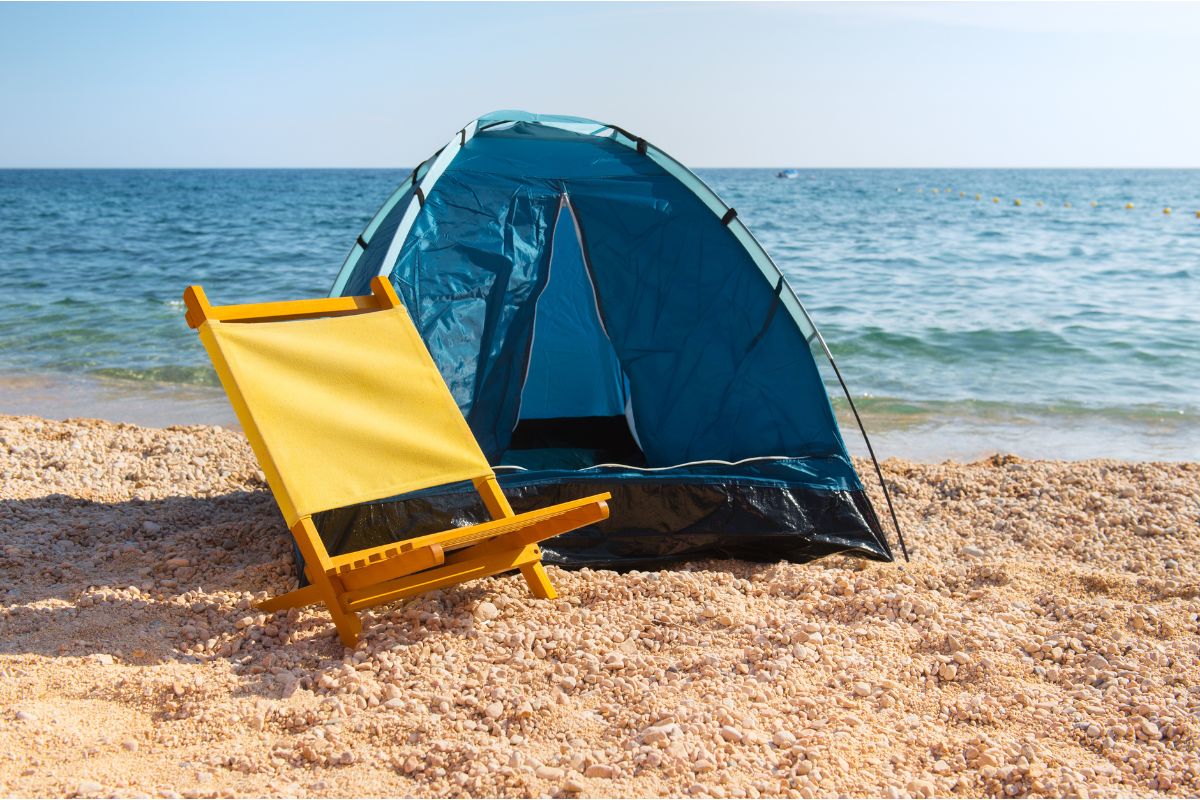 Shelter and chair at beach
