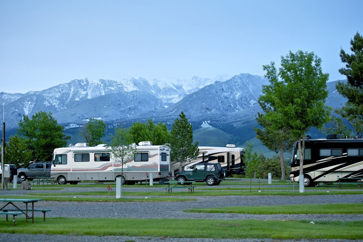 Recreation vehicles in the RV park