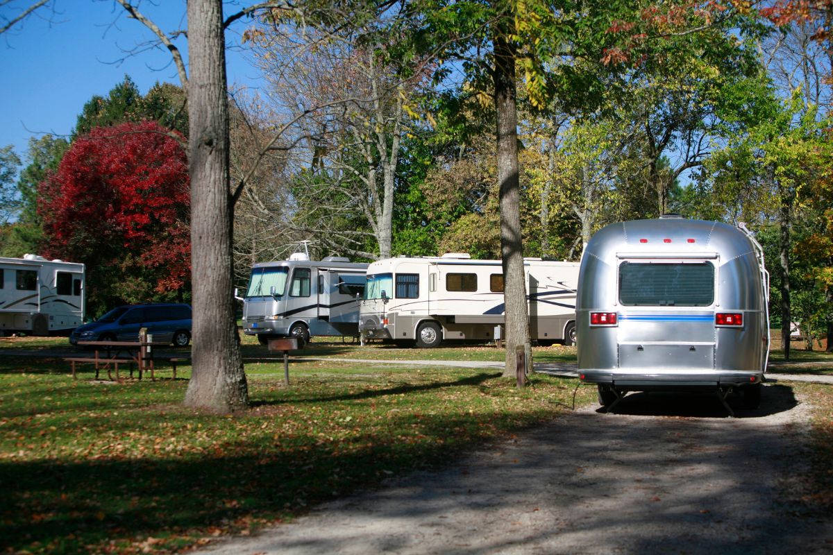 RV camping in the fall